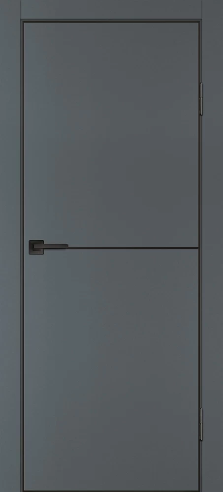 Фото Межкомнатная дверь P-19  черный молдинг PET,  кромка ABS черная c 4-х ст. Графит матовый