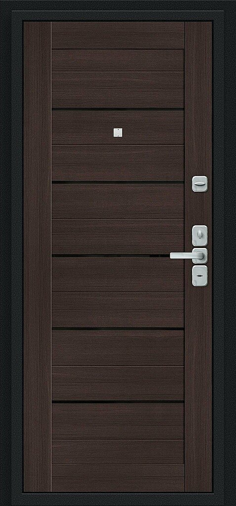 Фото Входная дверь Райт Букле черное/Wenge Veralinga BR4628 внутренняя сторона
