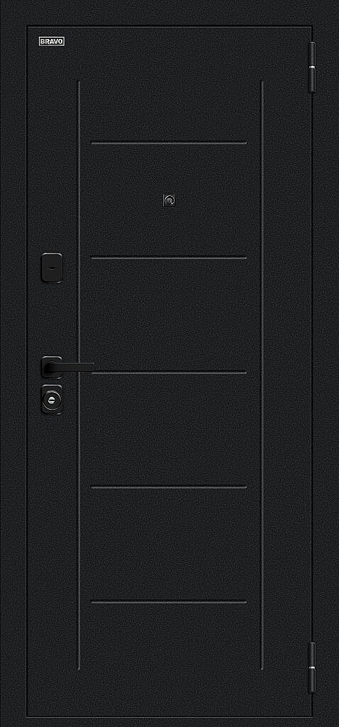 Входная дверь Борн/SBlack Букле черное/Cappuccino Melinga BR6183 внешняя сторона